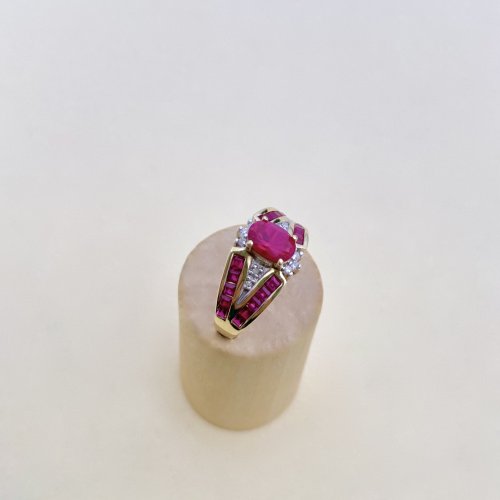 9ct. Gold Ruby &amp; Diamond Ring.