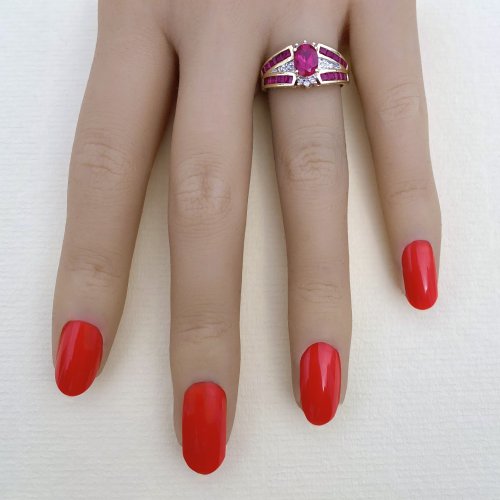 9ct. Gold Ruby &amp; Diamond Ring.