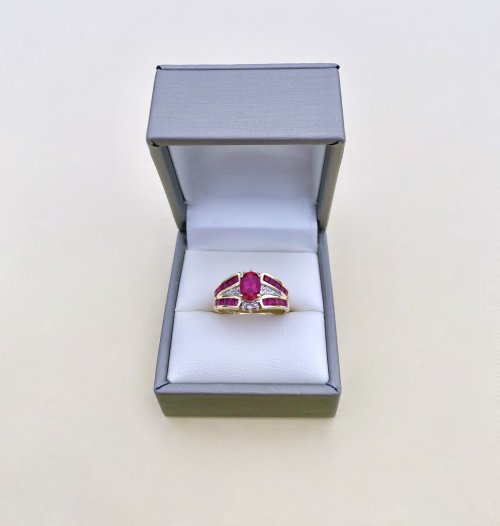 9ct. Gold Ruby &amp; Diamond Ring.