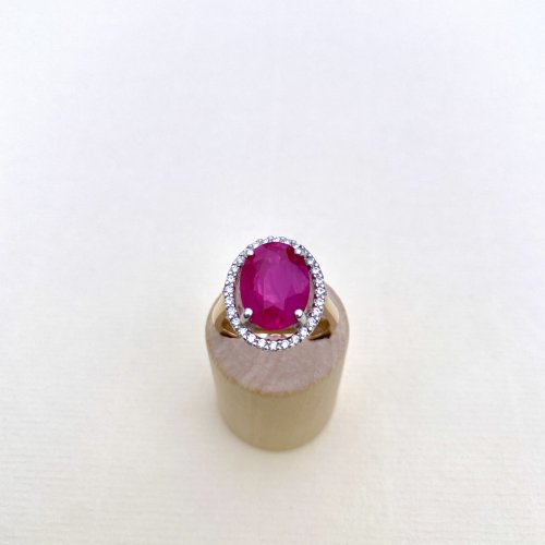 9ct. Gold Ruby &amp; Diamond Ring.