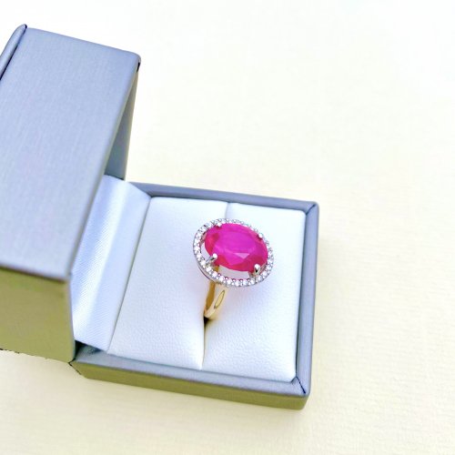 9ct. Gold Ruby &amp; Diamond Ring.