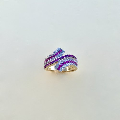 14ct. Gold Ruby &amp; Diamond Pavé Set Ring.