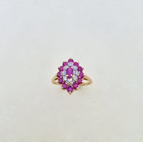 Hallmarked 9ct. Gold Ruby &amp; Diamond Ring.