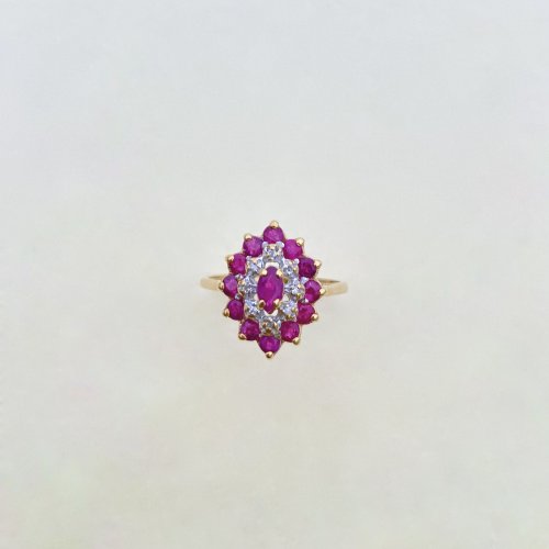 Hallmarked 9ct. Gold Ruby &amp; Diamond Ring.