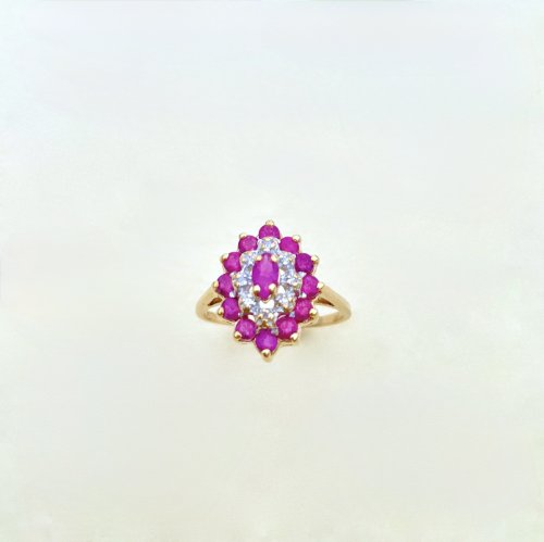 Hallmarked 9ct. Gold Ruby &amp; Diamond Ring.