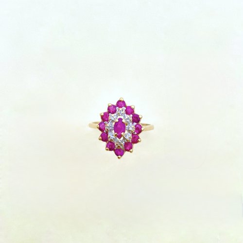 Hallmarked 9ct. Gold Ruby &amp; Diamond Ring.