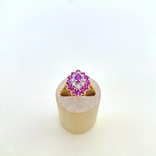 Hallmarked 9ct. Gold Ruby &amp; Diamond Ring.