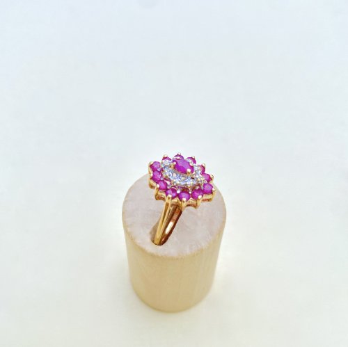 Hallmarked 9ct. Gold Ruby &amp; Diamond Ring.