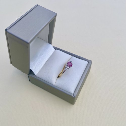 9ct. Solid Gold Ruby &amp; Diamond Ring.