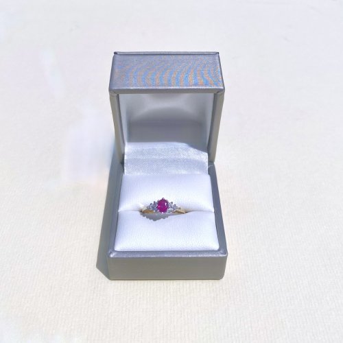 9ct. Solid Gold Ruby &amp; Diamond Ring.