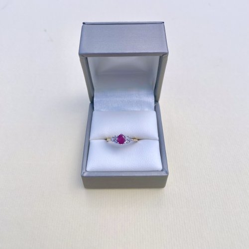 9ct. Solid Gold Ruby &amp; Diamond Ring.