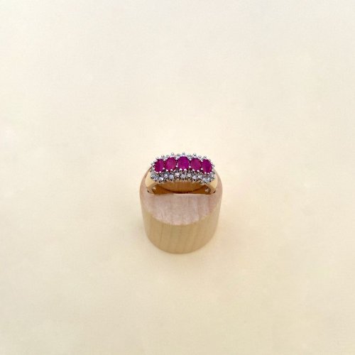 9ct. Solid Gold Ruby &amp; Diamond Ring.