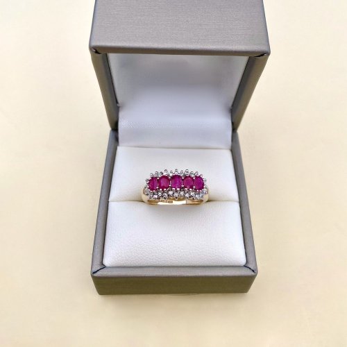 9ct. Solid Gold Ruby &amp; Diamond Ring.