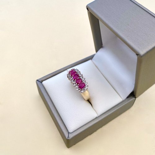 9ct. Solid Gold Ruby &amp; Diamond Ring.