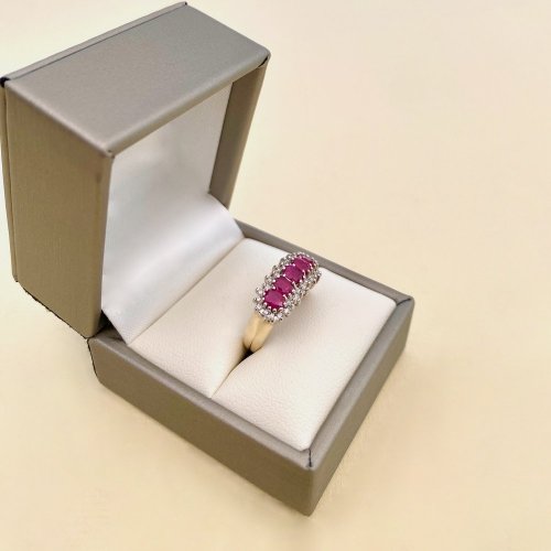 9ct. Solid Gold Ruby &amp; Diamond Ring.