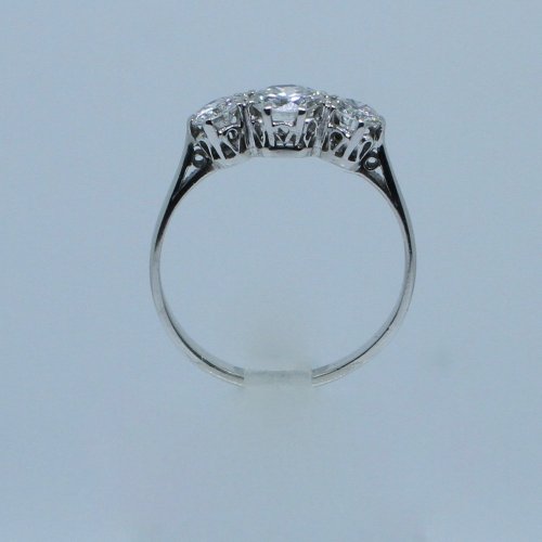 18ct. White Gold and Platinum 3-stone Diamond Ring.