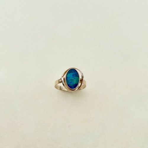 9ct. Solid Gold Opal Doublet Ring.