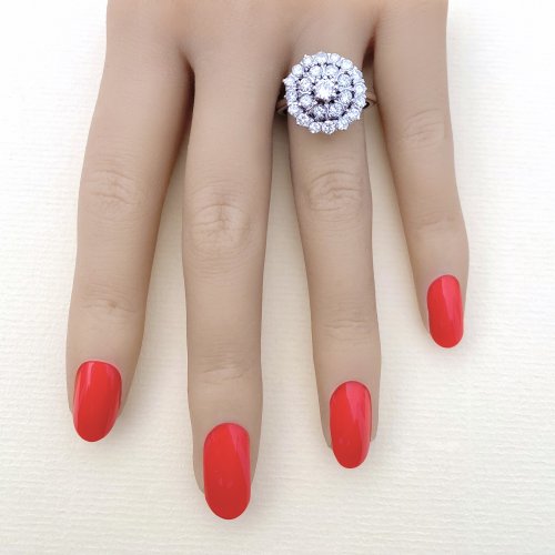 14ct. Gold Diamond Triple Tier Ring. SUBSTANTIAL DISCOUNT applied Aug. 25.