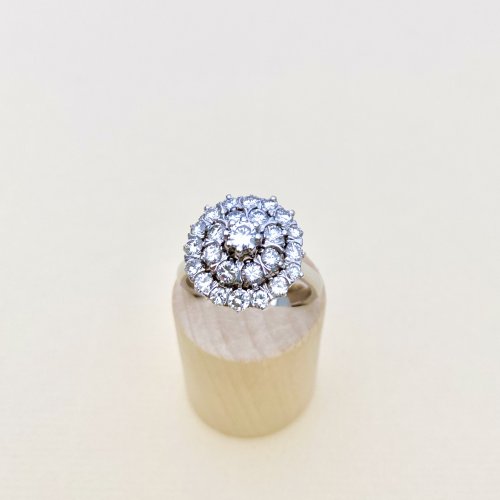 14ct. Gold Diamond Triple Tier Ring. SUBSTANTIAL DISCOUNT applied Aug. 25.