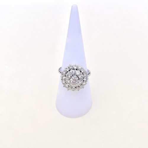 14ct. Gold Diamond Triple Tier Ring. SUBSTANTIAL DISCOUNT applied Aug. 25.