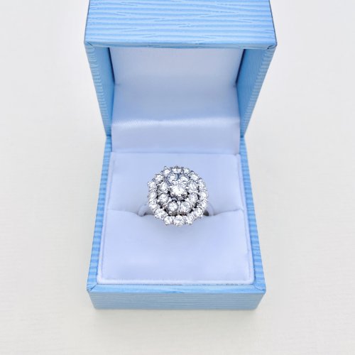 14ct. Gold Diamond Triple Tier Ring. SUBSTANTIAL DISCOUNT applied Aug. 25.