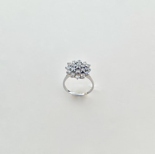 18ct. White Gold Diamond Circular Ring.