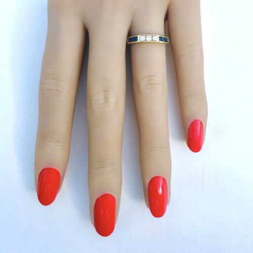 18ct. Gold Diamond and Sapphire Ring.