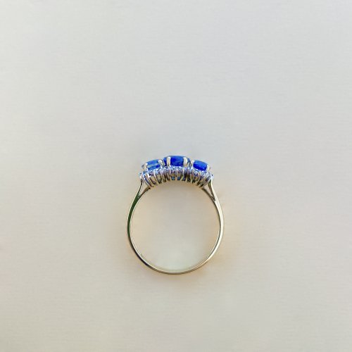 9ct. Solid Gold Kyanite &amp; Diamond Ring.