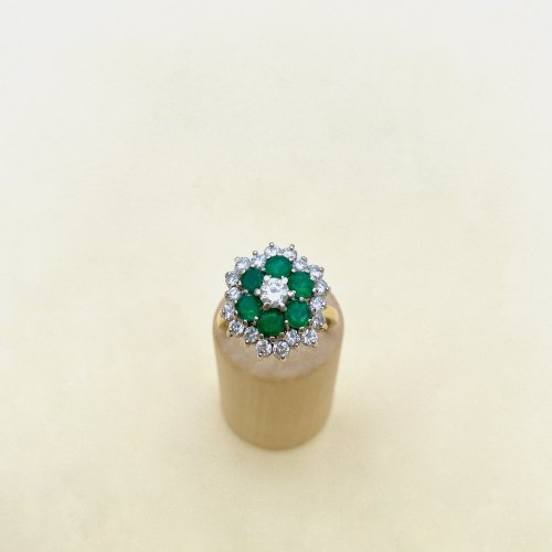 18ct. Gold Emerald and Diamond Ring.