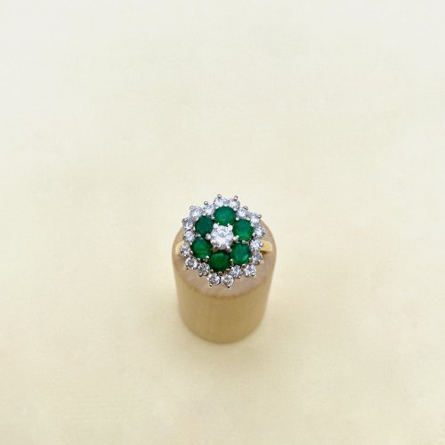 18ct. Gold Emerald and Diamond Ring.