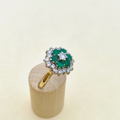 18ct. Gold Emerald and Diamond Ring.