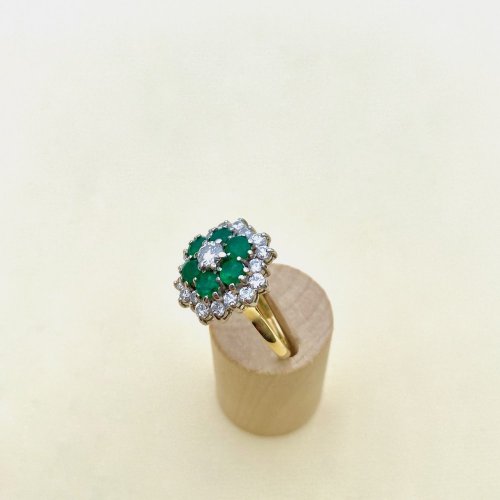 18ct. Gold Emerald and Diamond Ring.