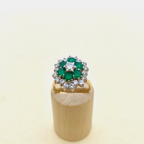 18ct. Gold Emerald and Diamond Ring.