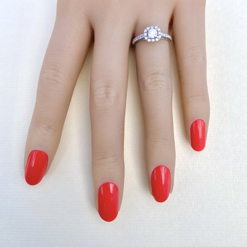 18ct. White Gold Diamond Set Halo Ring.