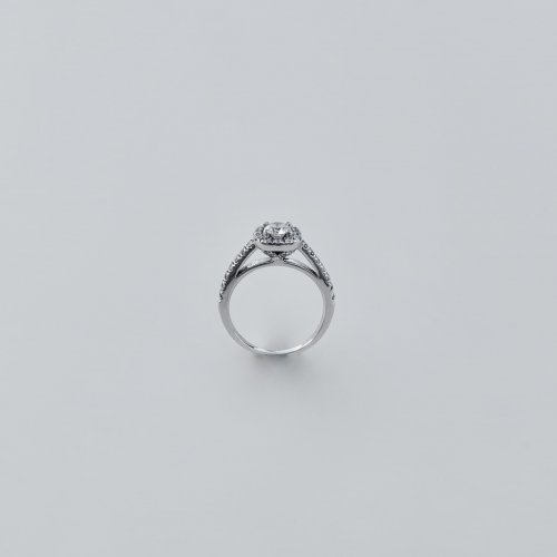 18ct. White Gold Diamond Set Halo Ring.