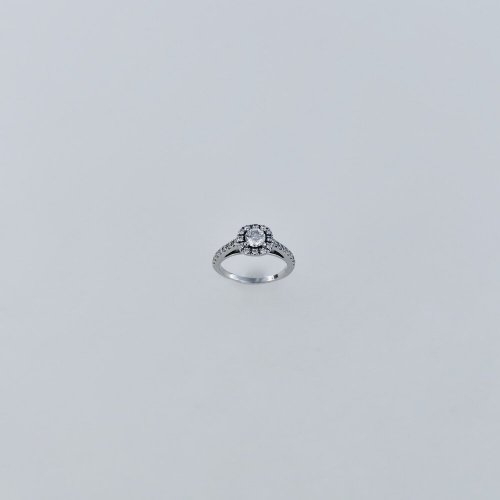 18ct. White Gold Diamond Set Halo Ring.