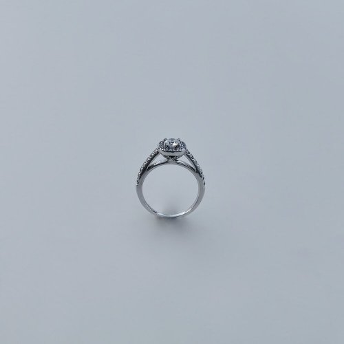 18ct. White Gold Diamond Set Halo Ring.