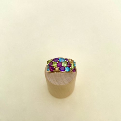 9ct. Solid Gold Multi-Gemstone Ring.