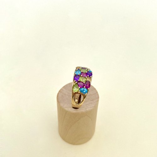 9ct. Solid Gold Multi-Gemstone Ring.