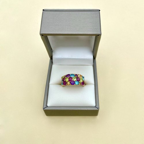 9ct. Solid Gold Multi-Gemstone Ring.