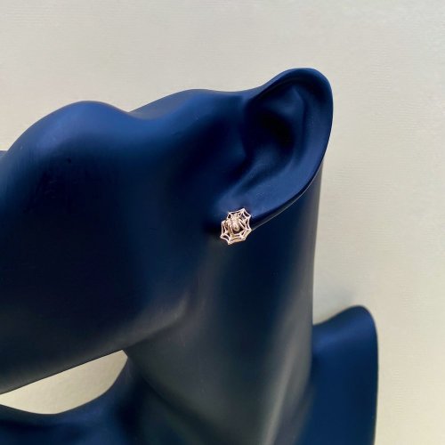 9ct. Gold Spider&#039;s Web Small Stud earrings.