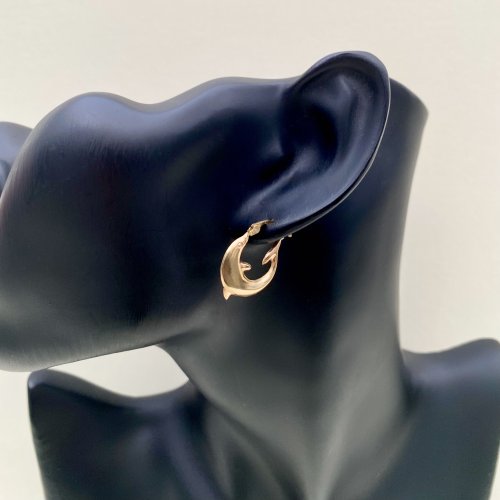 9ct. Gold Dolphin Hoop Earrings.