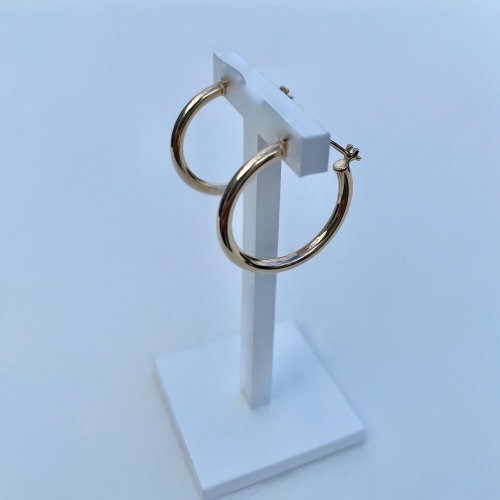 9ct. Yellow Gold small / slim Hoop Earrings.