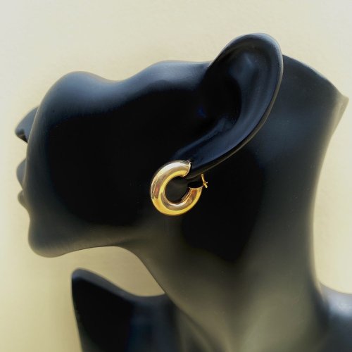 9ct. Gold Chunky Small Hoop Earrings.