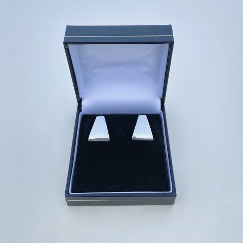 Silver Triangular Earrings.