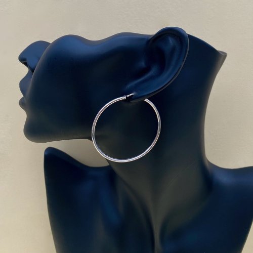 Large silver hoops.