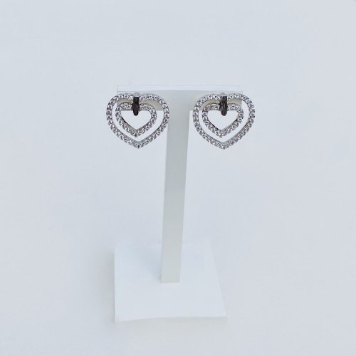 Elegant heart shaped cz earrings.