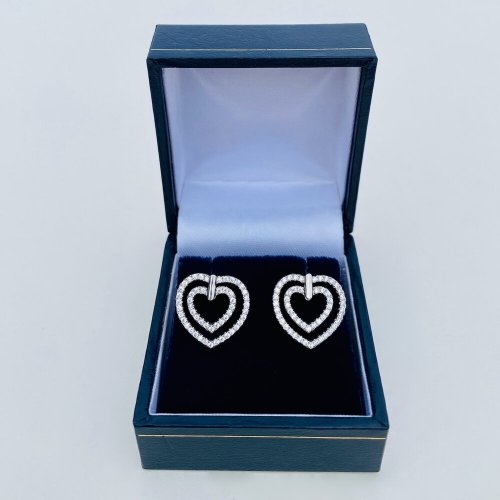 Elegant heart shaped cz earrings.