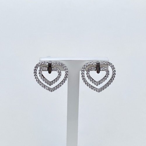 Elegant heart shaped cz earrings.