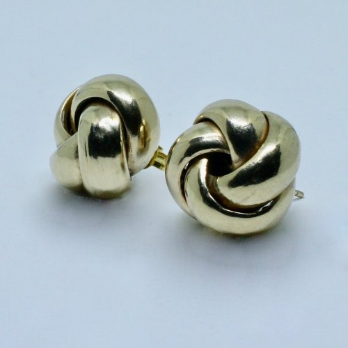 9ct. Gold Large Knot Earrings.